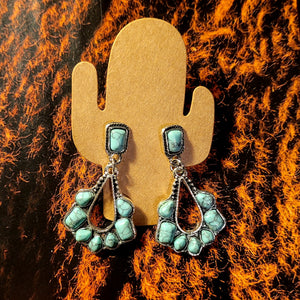 Turquoise & Silver Dangle Earrings