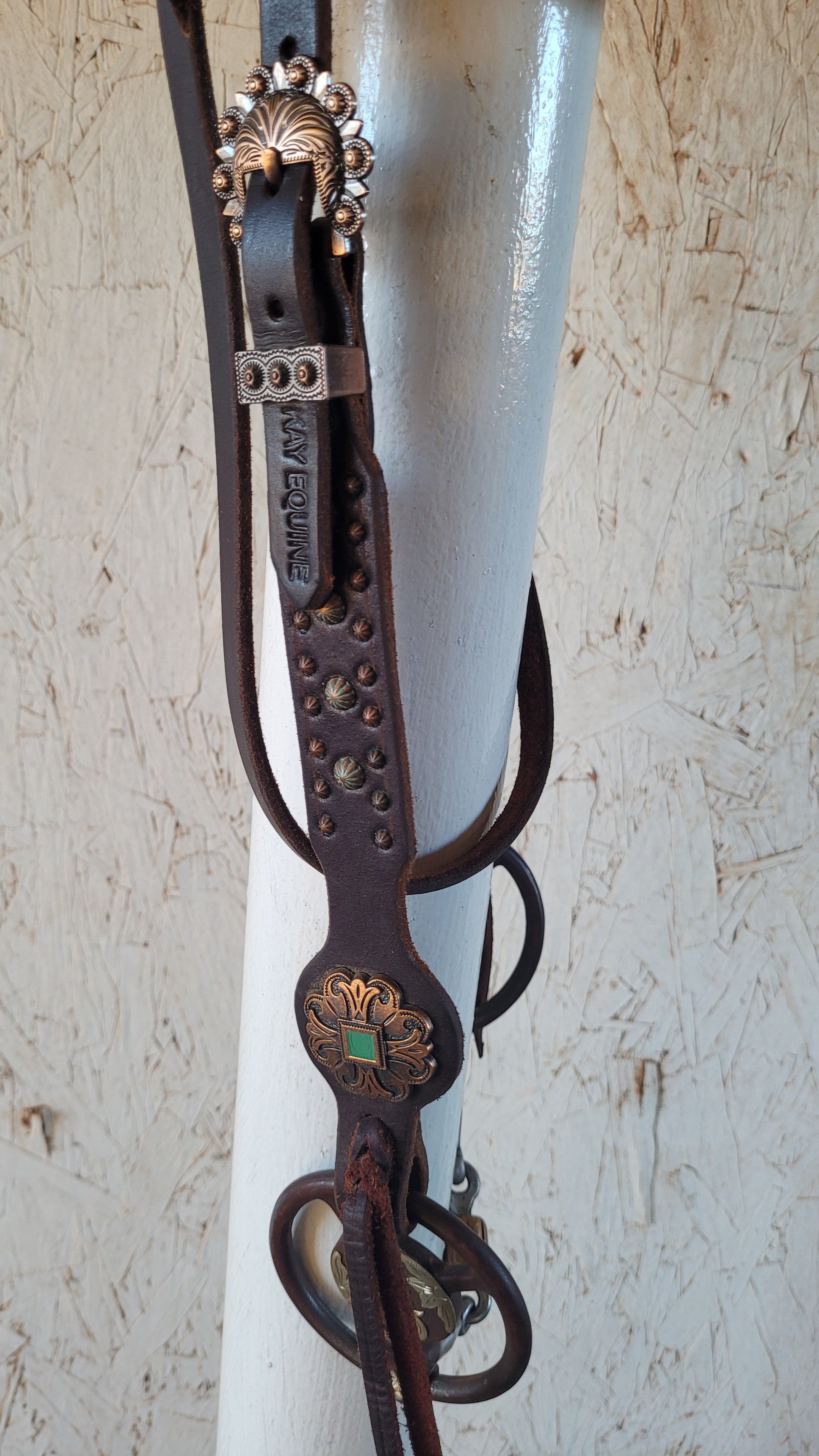 Fancy Kay Equine Browband Headstall with Mikmar Loose Ring Snaffle Bit