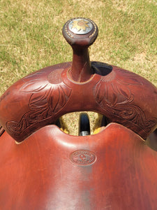16" Custom Olen Clark Ranch Cutting Saddle with Sterling Silver Conchos, Hardware, and Bridle Buckles!