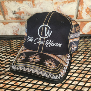 Black, Brown, Tan & Cream Aztec Print Ball Cap