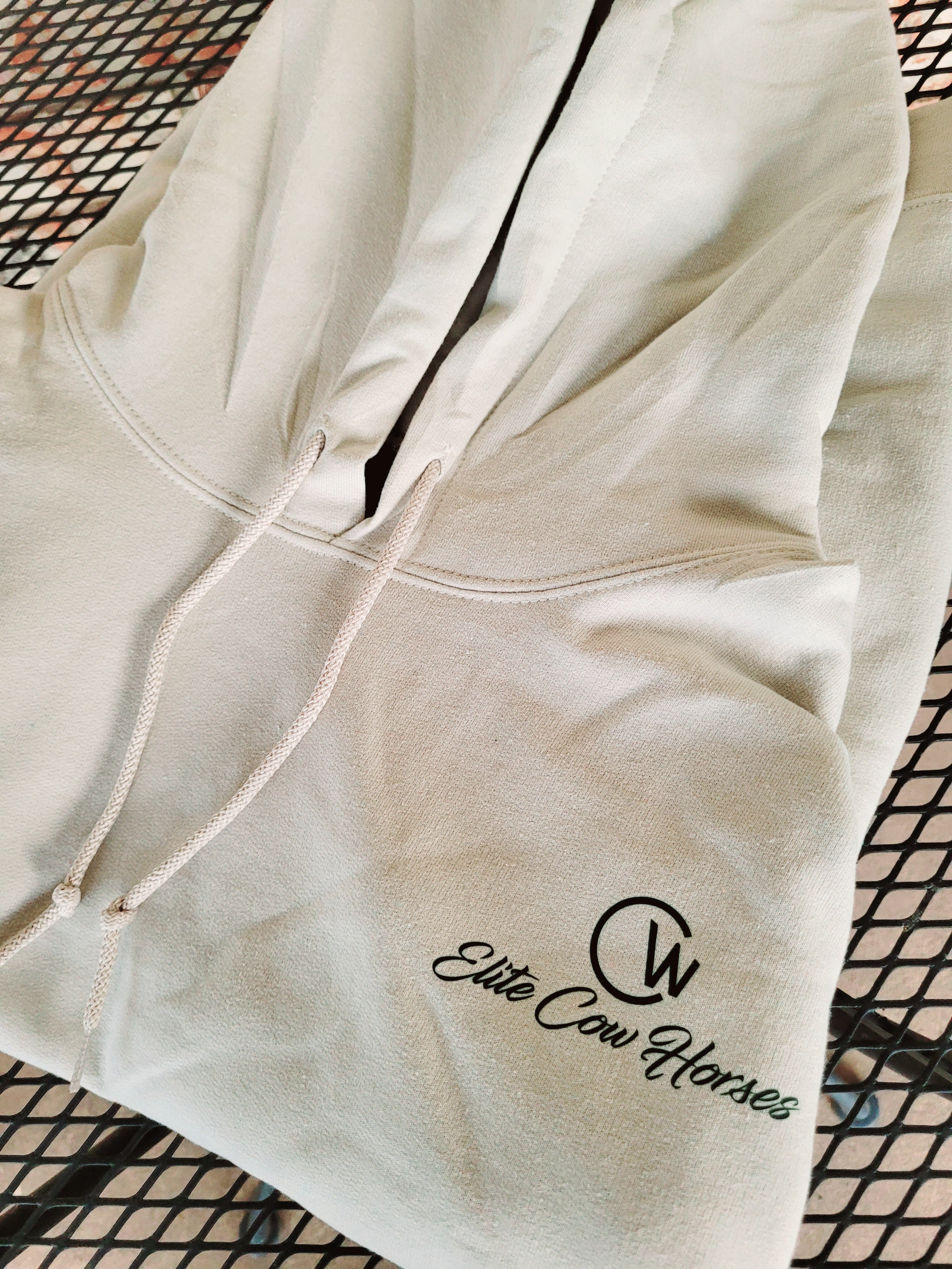 "Clayisms" Signature Hoodie - Cream with Hunter Green