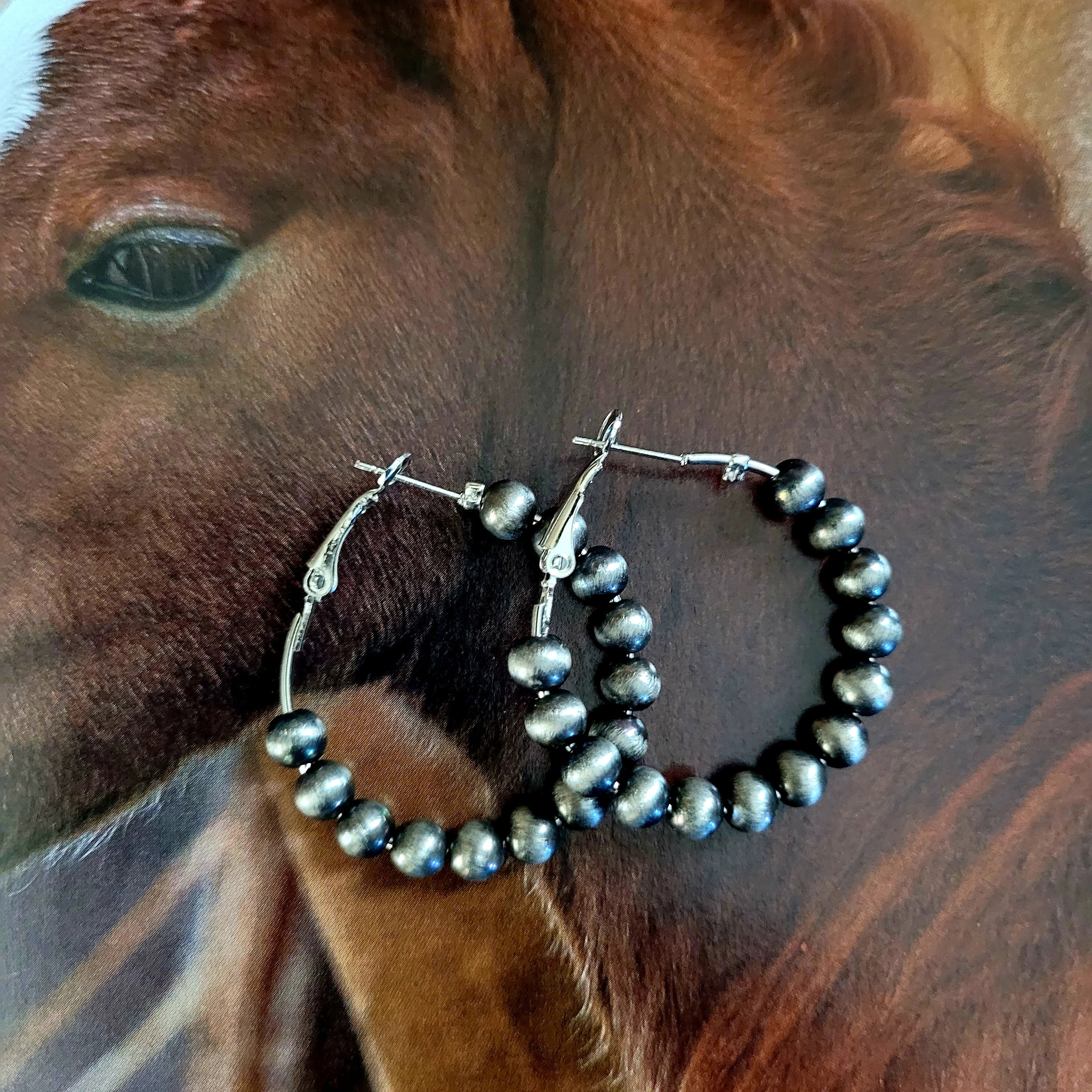 Navajo Pearl Hoop Earrings