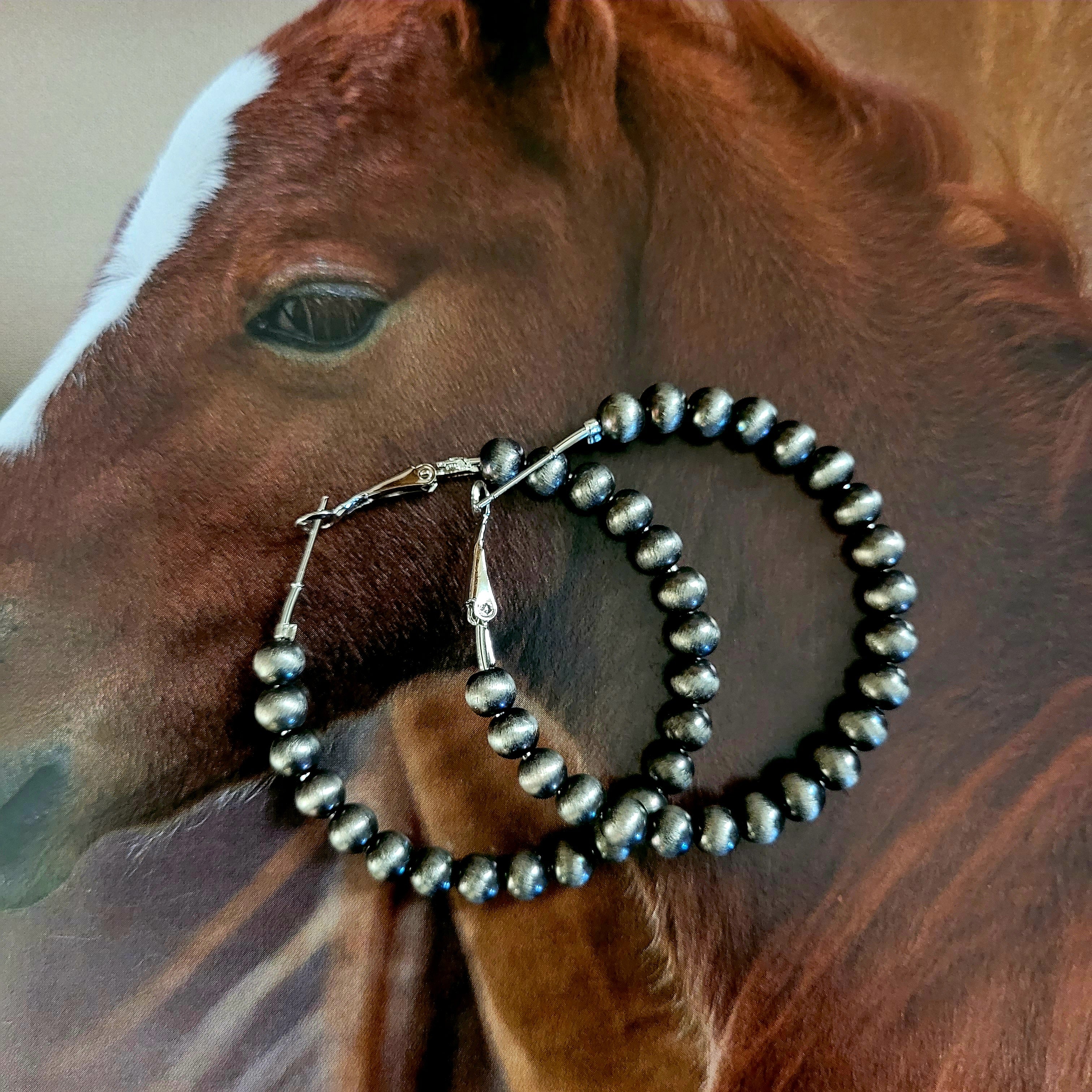 Navajo Pearl Hoop Earrings