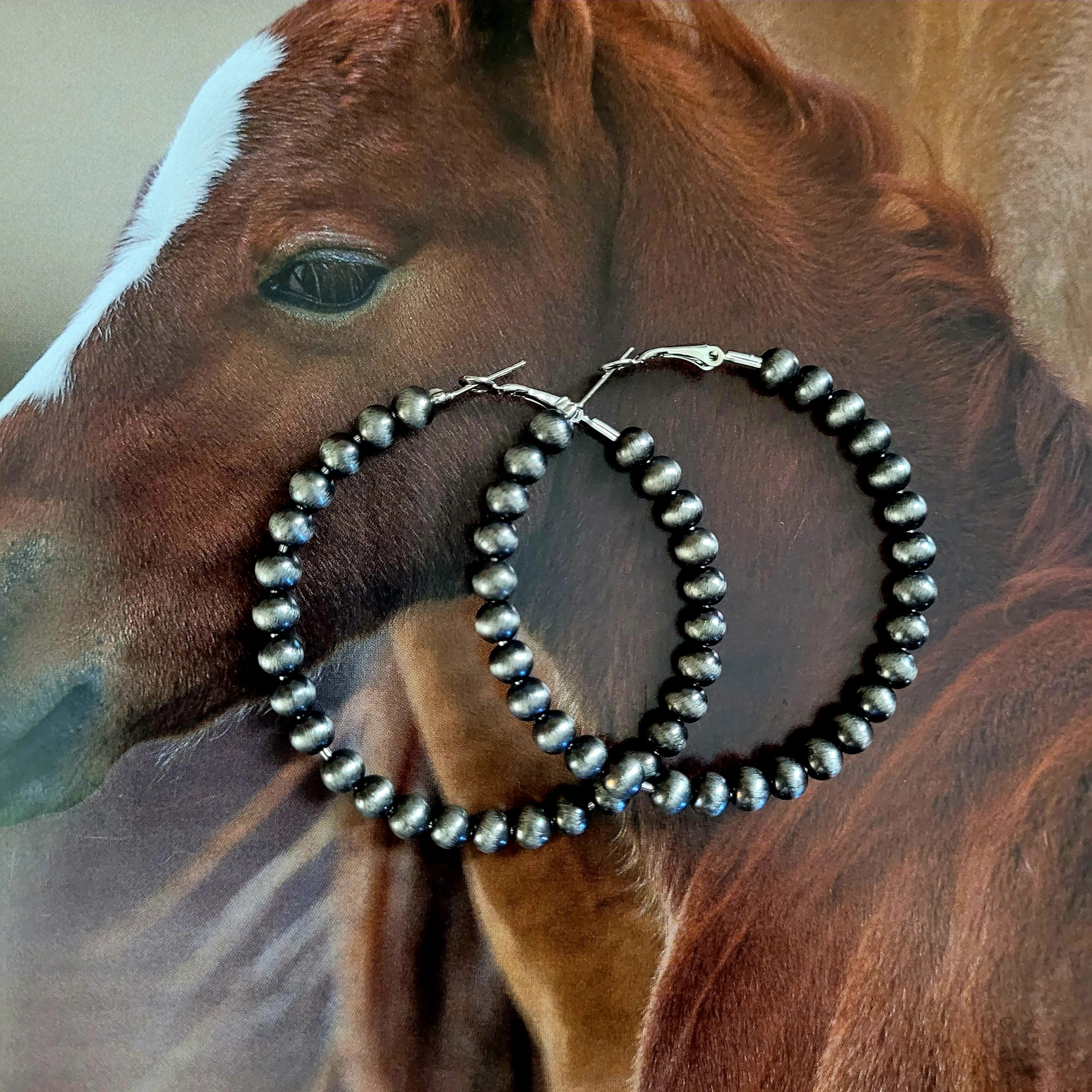 Navajo Pearl Hoop Earrings