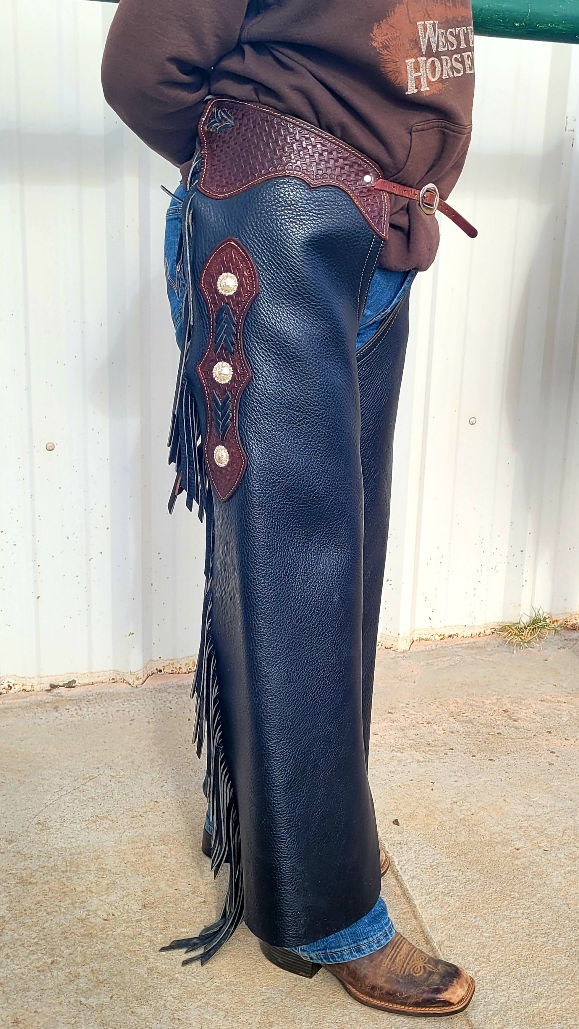 Black Two Tone Shotgun Chaps