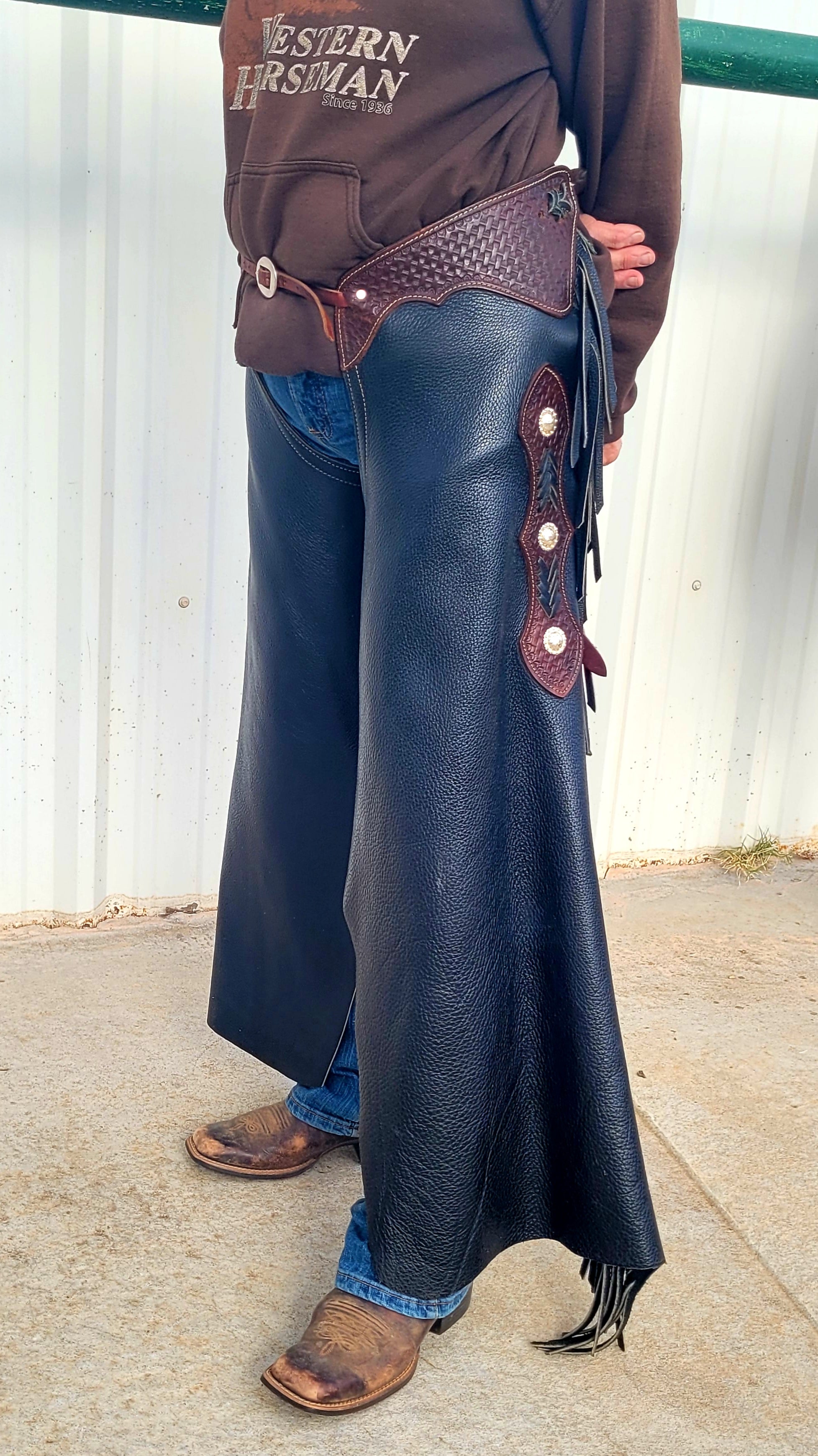 Black Two Tone Shotgun Chaps