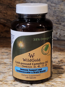 Wild Gold Cold Pressed Virgin Camelina Capsules- 30 Day supply 120 Count