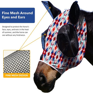 Aztec Diamond Print Horse Fly Mask