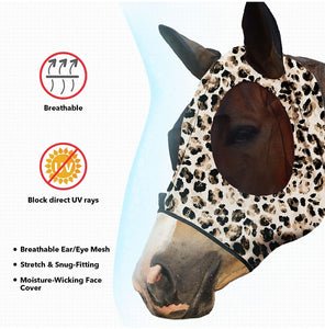 Leopard Print Horse Fly Mask