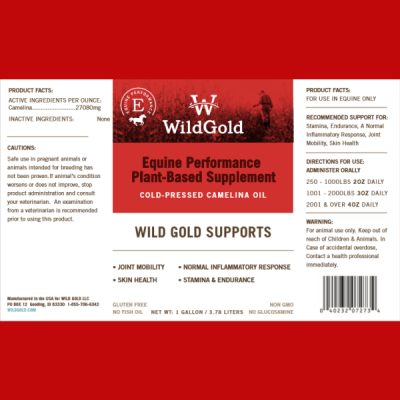 Wild Gold Original Cold-Pressed Camelina Oil Equine – 64 oz